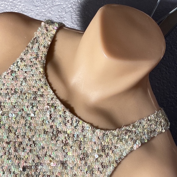 ALLSAINTS - NWT - ‘Velutina’ vest: weighted iridescent sequined, zip, lined - 14 - Picture 9 of 16